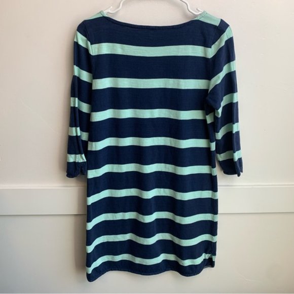 J. Crew Blue & Mint Green Striped Shirttail Dress - Picture 3 of 10